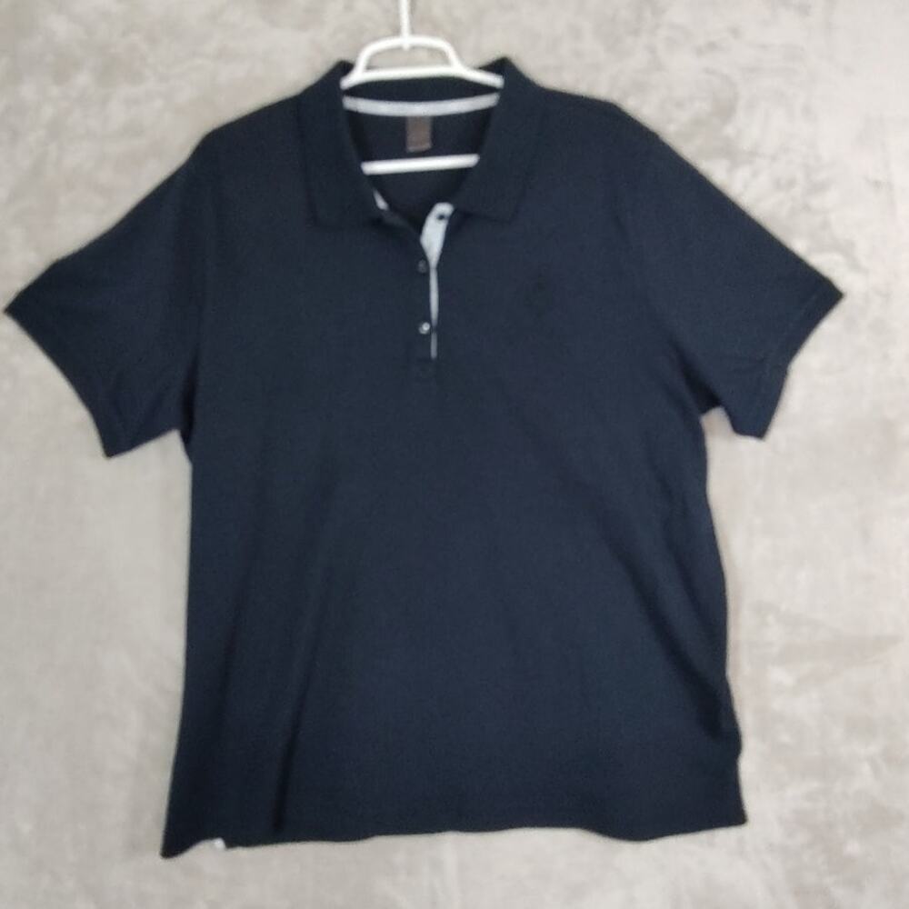 Liz Claiborne Women's Plus Size 2X Navy Blue Short Sleeve Polo Shirt 100% Cotton